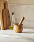 Wooden pestle and mortar