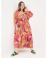 ფოტო #1 პროდუქტის Plus Size Jocelyn Tropical Floral Midi Dress