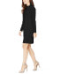 ფოტო #3 პროდუქტის Petite Bow-Neck Long-Sleeve Sheath Dress