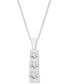 Фото #1 товара Diamond Graduated Three Stone Pendant Necklace (1 ct. t.w.) in 14k White or Yellow Gold, 18" + 2" extender, Created for Macy's