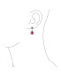 ფოტო #3 პროდუქტის Fashion Red AAA CZ Halo Teardrop Drop Earrings For Women For Prom Simulated Ruby Cubic Zirconia Rhodium Plated Brass