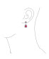 Fashion Red CZ Halo Teardrop Drop Earrings For Women For Prom Red Cubic Zirconia Rhodium Plated Brass