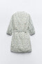 Фото #5 товара Платье из прорезиненной ткани с поясом ZARA