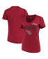 Фото #1 товара Women's Cardinal Arizona Cardinals Post Season V-Neck T-shirt