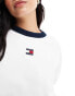 Tommy Jeans crop ringer sweatshirt in white weiß, XXS - EU 32 - фото #4