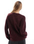 New Look Copenhagen slogan jumper in burgundy