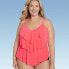 Фото #1 товара Women's UPF 50 Teired Tankini Top - Aqua Green Rose Pink X