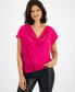 ფოტო #1 პროდუქტის Women's Satin-Front Top, Created for Macy's