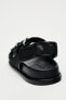 Mesh flat slider sandals with buckles