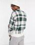 New Look large check relaxed fit jumper in dark green