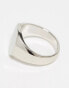 ASOS DESIGN signet ring with octagon top in silver tone Серебристый, 2XL - фото #4