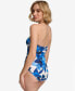 Фото #2 товара Women's Shirred Tummy-Control Split-Cup Bandeau One-Piece Swimsuit