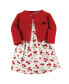 ფოტო #1 პროდუქტის Infant Girl Cotton Dress and Cardigan 2pc Set, Cherries