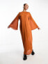 Фото #1 товара NA-KD sheer wide sleeve maxi dress in rust