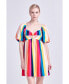 ფოტო #1 პროდუქტის Women's Multi Color Stripe Mini Dress