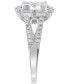 ფოტო #5 პროდუქტის EFFY® Diamond Round & Baguette Halo Cluster Engagement Ring (1-1/20 ct. t.w.) in 14k White Gold