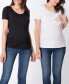 ფოტო #1 პროდუქტის Women's Maternity Nursing T-shirts, Twin Pack