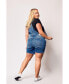 ფოტო #2 პროდუქტის Plus Size Denim Short Overall