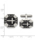 ფოტო #2 პროდუქტის Stainless Steel Brushed Black IP-plated Cross Cufflinks