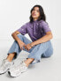 Фото #4 товара ASOS DESIGN boxy high neck tee in daisy embroidery in lilac