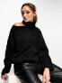 Фото #1 товара Edited cut-out knitted jumper in black