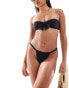 Фото #2 товара Miss Selfridge bow front bandeau bikini top in black