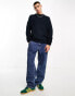 COLLUSION knitted crewneck jumper in navy blue