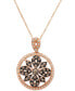 Chocolate Diamond (5/8 ct. t.w.) & Vanilla Diamond (1/4 ct. t.w.) Mandala 18" Pendant Necklace in 14k Rose Gold