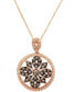 Фото #1 товара Chocolate Diamond (5/8 ct. t.w.) & Vanilla Diamond (1/4 ct. t.w.) Mandala 18" Pendant Necklace in 14k Rose Gold