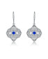 Фото #2 товара Sterling Silver White Gold Plated with Colored Cubic Zirconia Wreath Drop Earrings