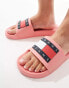 Tommy Jeans flag sliders in pink Розовый, 38 - фото #3