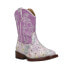 Фото #2 товара Roper Glitter Floral Square Toe Cowboy Toddler Girls Purple Casual Boots 09-017