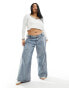 Фото #1 товара Noisy May Curve wide leg jeans in light wash denim