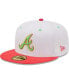 ფოტო #4 პროდუქტის Men's White and Coral Atlanta Braves 1995 World Series Strawberry Lolli 59FIFTY Fitted Hat