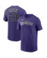 ფოტო #2 პროდუქტის Men's Kris Bryant Purple Colorado Rockies Player Name & Number T-shirt