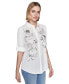 Petite Beaded Printed Shirt