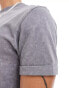 ASOS DESIGN roll sleeve cropped t-shirt in grey