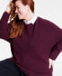 Фото #3 товара Plus Size Dolman-Sleeve Crewneck Sweater, Created for Macy's