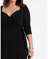 ფოტო #2 პროდუქტის Women's Plus Size Sweetheart Knit Wrap Dress