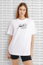 Фото #1 товара Sportswear Big Air Logo Oversized Tee T-Shirt Unisex Beyaz Tişört