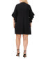 Фото #4 товара Plus Size 3/4-Sleeve Ruffle-Cuff Dress