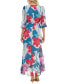 Фото #2 товара Women's Floral-Print Surplice-Neck Chiffon Maxi Dress