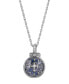 ფოტო #1 პროდუქტის Silver-Tone Blue Enamel Cross Pendant Enclosed Virgin Mary Necklace
