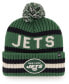 Фото #1 товара Men's Green New York Jets Bering Cuff Pom Knit Hat