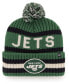 ფოტო #1 პროდუქტის Men's Green New York Jets Bering Cuff Pom Knit Hat