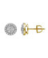 Glacier Shine 14k Yellow Gold 0.4 cttw Certified Natural Diamond Stud Earring for Men/Women, Screw Back