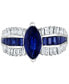 ფოტო #3 პროდუქტის EFFY® Sapphire (2-3/8 ct. t.w.) & Diamond (1/2 ct. t.w.) Marquise Statement Ring in 14k White Gold