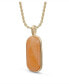 Yellow Lace Agate Gemstone Yellow Gold Plated Sterling Silver Men Tag With Chain