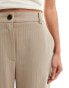 Фото #6 товара ASOS DESIGN wide leg dad trouser in taupe pinstripe