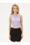 Фото #7 товара Майка Koton Shiny Crop Sleeveless Slim Fit Ruffled